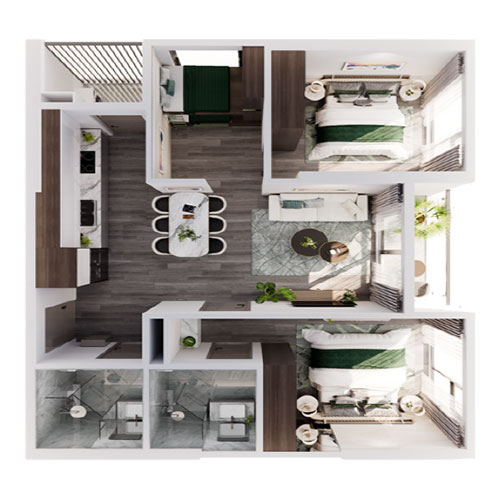 The Cityon - căn hộ 2PN và 2PN+ – nhóm sản phẩm chủ lực